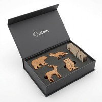 Jeu de tri éducatif préscolaire Montessori personnalisé en bois et papier avec cartes de contrôle en 3 parties pour l'association des animaux de la forêt