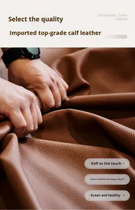 เก้าอี้สำนักงานผู้บริหาร ดีไซน์หรูหรา หนังแท้ รองรับสรีระ พนักพิงหลัง ฐาน 5 แฉก ล้อเลื่อน ปรับได้ สะดวกสบาย - Product Image 5