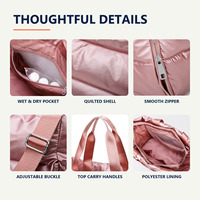 Sac de sport en nylon résistant à l'eau avec séparation humide/sec, sac de voyage/yoga pour hommes et femmes, vente en gros