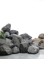 Fausse pierre d'aménagement paysager en plastique de fibre de verre, décoration artificielle de jardin de roche, grande pierre de rocaille extérieure pour l'extérieur d'hôtel