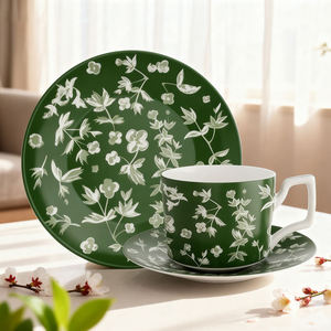 Plato <span class=keywords><strong>de</strong></span> Cena <span class=keywords><strong>de</strong></span> Porcelana Fina Verde <span class=keywords><strong>para</strong></span> Catering, <span class=keywords><strong>Alquiler</strong></span> <span class=keywords><strong>para</strong></span> Hoteles y <span class=keywords><strong>Eventos</strong></span>, Vajilla <span class=keywords><strong>de</strong></span> Cerámica Esmaltada, Juego <span class=keywords><strong>de</strong></span> Cubiertos, Taza <span class=keywords><strong>de</strong></span> Café y Platillo - Product Image 2