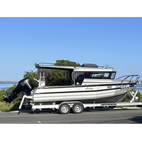 Bateau de pêche sportif en aluminium de 7,5 m (25 pieds) avec moteur et cabine, idéal pour la famille, certifié CE, neuf, en vente directe d'usine
