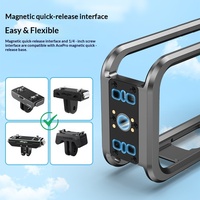 Cage métallique à dégagement rapide pour caméra Insta360 X6 360, avec support griffe froide et accès au port de charge, cadre à ouverture rapide