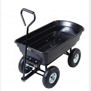 Chariot de jardin pliable robuste en polyéthylène 4x4x20 po, capacité de 7,0 pi³ (650 lb), pneus pneumatiques pour le transport de paillis, terre et bois de chauffage ODGGAR027 - Product Image 4