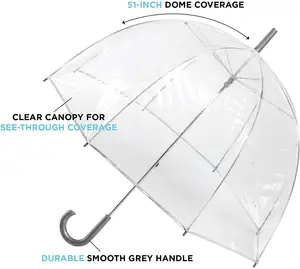 Bán Buôn Biểu Tượng Tùy Chỉnh Rõ Ràng Ô Trong Suốt 3 Gấp Umbrella Led Rõ Ràng Dome Dù Cho Phụ Nữ Bong Bóng Sombrilla