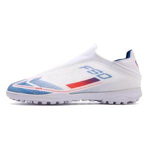 Chaussures <span class=keywords><strong>de</strong></span> football FG/AG basses sans lacets à rayures, personnalisables avec logo, noires, or et blanches, pour hommes - Product Image 6