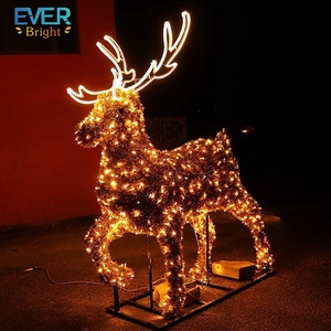 Đèn LED Giáng Sinh Hình Tuần Lộc Xe Trượt Tuyết Giáng Sinh Khổng Lồ Màu Trắng Mới - Product Image 2