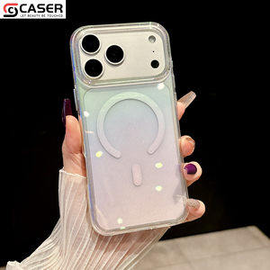 Nueva Funda para Teléfono con Anillo Magnético Transparente con Degradado de Purpurina Láser, Carga Inalámbrica, Resistente a Golpes, Sensación de Piel, para iPhone 17/16/15/<span class=keywords><strong>14</strong></span> - Product Image 4