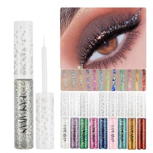 Palette de maquillage pour les yeux liquide monocolore, fard à paupières et eye-liner pailleté, effet gelée scintillante, waterproof, pour peaux claires, scène et soirées - Product Image 1