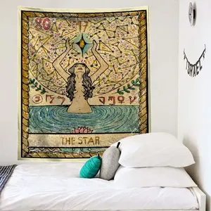 Cheersee สีขาว VINTAGE กำมะหยี่การพิมพ์การปรับแต่ง Mandala แขวนผนังไพ่ทาโรต์ Tapestry สำหรับห้องนอน