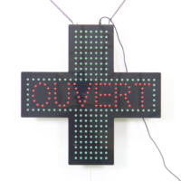 Außenhandel Export Großhandel 48CM Französische Krankenhaus apotheke Grün Einseitiges Innen kreuz LED OPEN Cross Sign