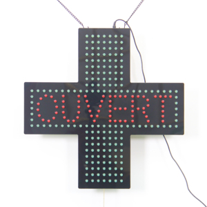 Comercio exterior Exportación Venta al por mayor 48CM Hospital francés Farmacia Verde Cruz interior de un solo lado <span class=keywords><strong>LED</strong></span> Señal de Cruz abierta - Product Image 5