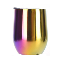 Vaso Térmico de Acero Inoxidable de Doble Pared de 12oz con Tapa de Plástico, para Fiestas, Ecológico, Portátil, Superventas 2026