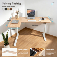 Bureau d'angle ergonomique électrique à hauteur réglable avec 2 pieds en L, moteur unique, pour position assise-debout, idéal pour les cadres