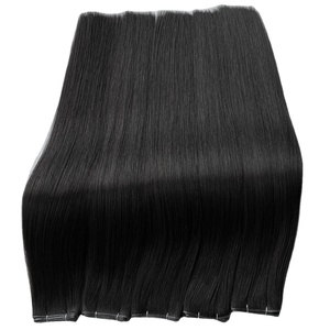 Popular <span class=keywords><strong>en</strong></span> 2026 # Extensiones de <span class=keywords><strong>Cabello</strong></span> Humano 100% con Trama Invisible Genius Weft Color 1B, Doble Trama, Cutícula Alineada, Cómodas y Duraderas - Product Image 2
