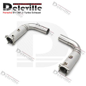 Tubo de bajada de fábrica para Porsche <span class=keywords><strong>911</strong></span> 991,2 <span class=keywords><strong>Turbo</strong></span> <span class=keywords><strong>S</strong></span> 3,8 T 2017-2019 escudo térmico escape de coche tubo de escape - Product Image 2