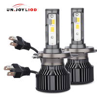 Phare LED COB H4 blanc froid 6500K, double puce, dissipateur thermique à ailettes en aluminium, installation facile, pièces de phare de voiture pour rétrofit