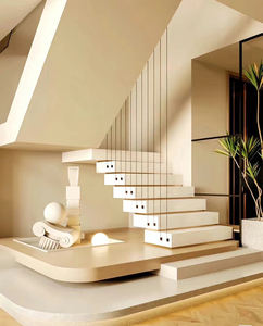 Villa semplice scala corrimano Custom nascosto chiglia <span class=keywords><strong>in</strong></span> acciaio di <span class=keywords><strong>vetro</strong></span> <span class=keywords><strong>in</strong></span> legno massiccio acciaio scala diritta galleggiante - Product Image 2