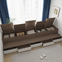 Table de chevet extra-large en acier inoxydable, modulaire, gain de place, style baie vitrée, minimaliste moderne, pour lit tatami demi-espaces