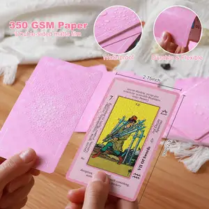 Op Maat Gemaakte Plastic Chip Speelkaarten Bord Afdrukken Logo Gouden Pokerkaart Roze Tarot Met Logo Op Maat Voor De Lol