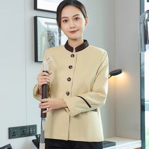 Uniformes Profesionales Personalizados al por Mayor para Hoteles, Ropa <span class=keywords><strong>de</strong></span> Limpieza <span class=keywords><strong>de</strong></span> Manga Larga para Personal, Uniformes para <span class=keywords><strong>Azafatas</strong></span> y Servicio a la Habitación - Product Image 6