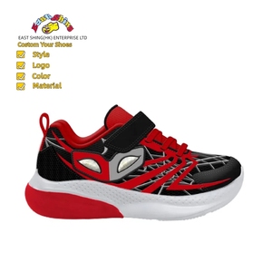 Eastshing รองเท้าผ้าใบสำหรับเด็กผู้ชาย, รองเท้าผ้าใบสายรัดมหัศจรรย์ดีไซน์ฮีโร่รองเท้ากีฬาโรงเรียนฤดูหนาวสีแดง/ดำสำหรับฤดูใบไม้ผลิฤดูใบไม้ร่วง - Product Image 2
