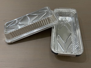 Bán Buôn Hình Chữ Nhật Nhôm Foil Baking Pan Bánh Mì Loaf Pan Dùng Một Lần Phục Vụ Hộ Gia Đình Container BBQ Lá Khay Với Nắp - Product Image 3