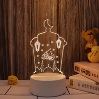 Lampe LED 3D en forme de château de dessin animé, petite veilleuse, style musulman Eid, créatif, décoration de maison, fournitures de fête, pour les vacances, nouvelle collection 2022