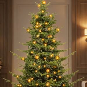 Árbol de Navidad Preiluminado de Abeto <span class=keywords><strong>Aspen</strong></span> de 6.6 pies con Control Remoto, 900 Puntas de PVC PE, 500 Luces, Decoración de Cristal, Árbol Artificial Verde con Soporte - Product Image 5