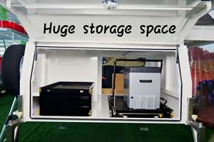 Ecocampor Serie <span class=keywords><strong>Nomad</strong></span>, Cámper Ligero de Aluminio para Camioneta con Cocina Impermeable y Tienda de Campaña en el Techo, Remolque de Viaje RV - Product Image 5