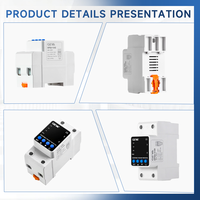 GEYA GPS6-VA5 2P 40A/63A/80A/100A AC220V/DC85-300V 40Hz/50Hz/60Hz/70Hz Protecteur de tension et de courant réglable à reconnexion automatique