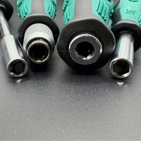 Manche magnétique auto-bloquant à dégagement rapide 6,35 mm pour embouts de tournevis, tige droite, rallonge 1/4 pouce, double articulation à billes