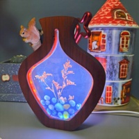 Lampes décoratives en résine de fleurs séchées à la main, veilleuse moderne avec interrupteur variateur, pour maison bureau, nouveauté