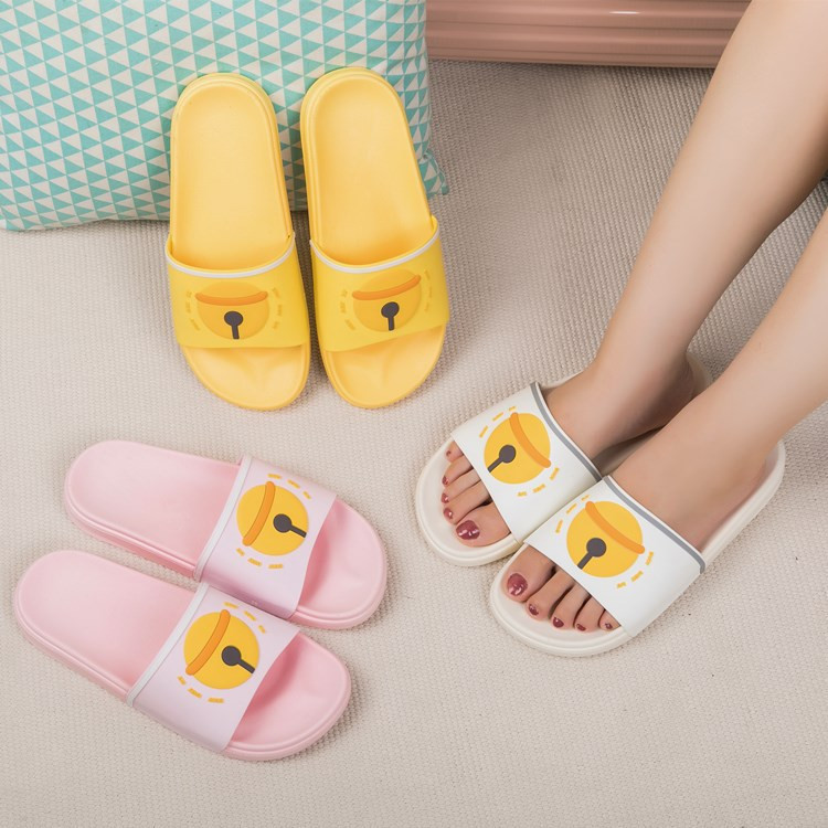 Summer Beach Flip Flops Bathroom Flat Sandals PVC Outsole Non-slip Slides Slippers for Women