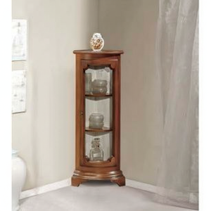 Anta 1 vitrine d'angle avec fond Stoffa et 2 étagères en bois Vitrine et armoires de Chine - Product Image 1