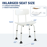 Chaise de douche pliable, réglable en hauteur, antidérapante, moderne, avec revêtement poudré, légère, stable, pour la maison, les soins infirmiers et la réadaptation
