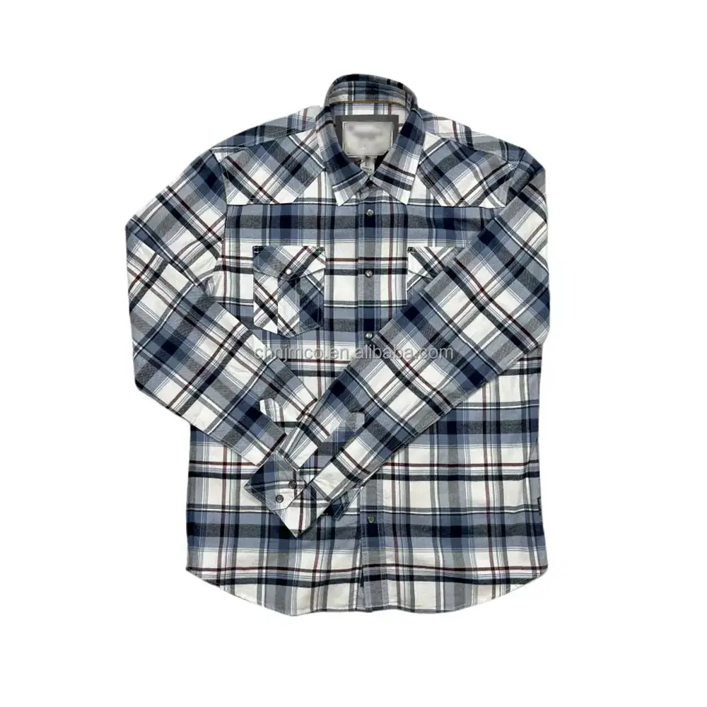 Skin-friendly Cotton Flannel Denim Soft Round Neck Casual T-shirt Long Sleeves Mens Dress Shirts