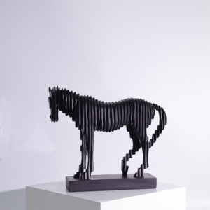 Décoration de maison Antique, ornement, Sculpture de zèbre, Art Vintage abstrait, figurines d'animaux, pièces d'exposition pour la maison, statue de cheval <span class=keywords><strong>origami</strong></span> - Product Image 5