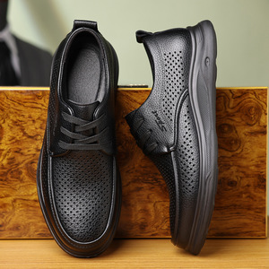 Mocasines de Cuero Transpirables para Hombre, con Suela Suave y Perforada, Zapatos Casuales para Jóvenes, Tallas 39, 40, 41, 42, 43, 44, 45 - Product Image 3