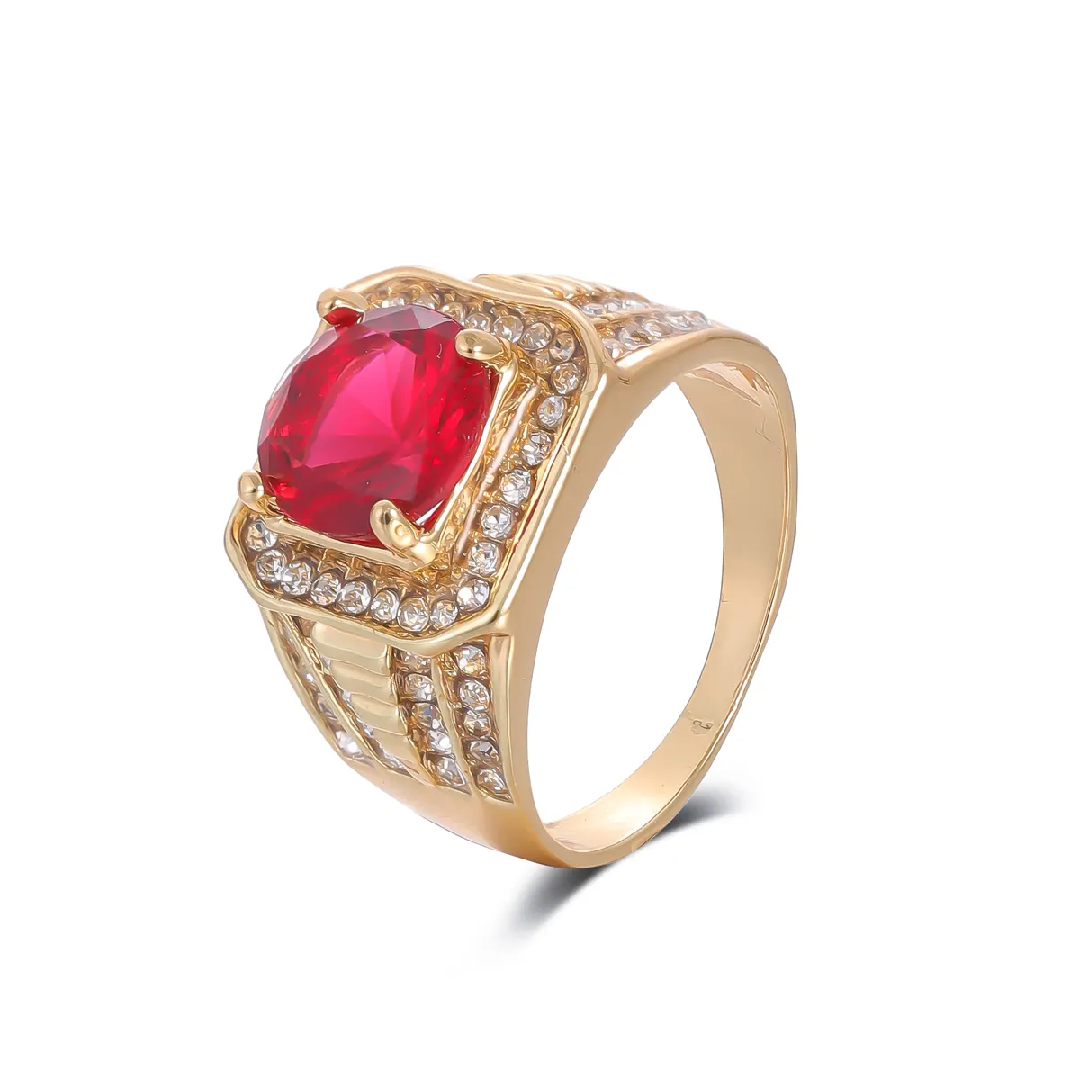 Bijoux Bague de luxe légère délicate à la mode style rubis diamant rose rouge pour les femmes