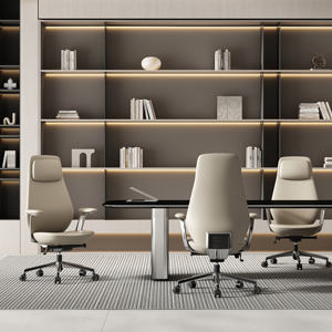 Guangdong Traditionele Hoge Kwaliteit CEO Luxe Echt Lederen Executive Draaibare Kantoorstoel Aluminium Frame Ergonomisch JORI JP208A - Product Image 1