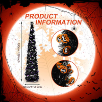Hochwertiger 1,5m Glitzer-Klappbaum, Künstlicher Halloween-Baum, Neujahrsprodukt, Halloween-Baumdekorationen