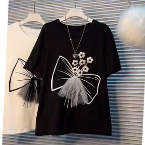 เสื้อยืดผ้าฝ้ายเนื้อนุ่มทันสมัยสำหรับผู้หญิงและเด็ก เสื้อพิมพ์ลายฤดูร้อน ระบายอากาศได้ดี น้ำหนักเบา เหมาะสำหรับสวมใส่ทุกวัน กิจกรรมกลางแจ้ง - Product Image 3