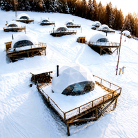 Dôme géodésique sur mesure pour hôtel sphérique de glamping quatre saisons avec isolation pour station touristique