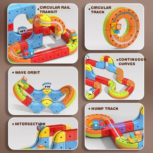 KSF - Juego <span class=keywords><strong>de</strong></span> Vías <span class=keywords><strong>de</strong></span> <span class=keywords><strong>Tren</strong></span> Eléctrico <span class=keywords><strong>de</strong></span> Plástico, Pista <span class=keywords><strong>de</strong></span> Carreras Flexible, Juguete Educativo STEM, Diseño 3D Integrado que Desafía la Gravedad, Coche Motorizado - Product Image 6