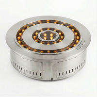 Cheminée à vapeur d'eau ronde de 550 mm avec télécommande pour projets décoratifs autonomes