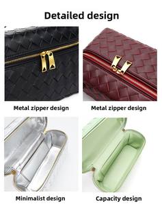 Sacs à main de luxe en cuir véritable tressé pour femmes, sac bandoulière décontracté et tendance pour femme - Product Image 5