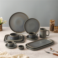 Service de table écologique de luxe pour la maison, assiettes, bols, tasses personnalisées, ensemble de vaisselle artisanale pour la maison