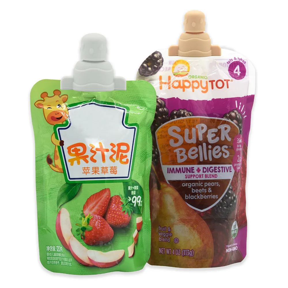 Nieuwe Grappig Ontwerp Food Grade Silicone Soft Sip Babyvoeding Pouch Toppers Herbruikbare Top Voor Squeeze Hervulbare Babyvoeding Zakjes