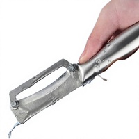 Éplucheur multifonctionnel 2 en 1 en acier inoxydable robuste avec ouvre-bouteille de vin, outil de cuisine manuel, couteau à éplucher réutilisable